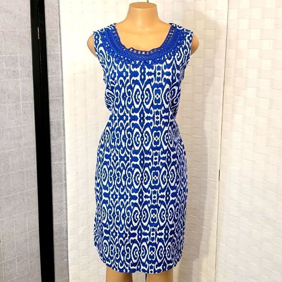 BRAND NEW KIM ROGERS SLEEVELESS LINEN INVISIBLE ZIP CLOSURE DRESS - Picture 2 of 16